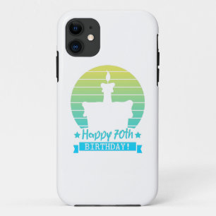 Funda Para iPhone 11 Vintage Colorful Happy 70 cumpleaños