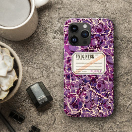 Funda Para iPhone 14 Pro De Case-Mate Vintage Composition Book Purple VNTG