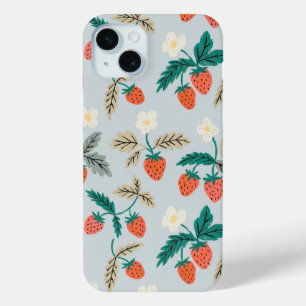 Funda Para iPhone 15 Mini Vintage Cottagecore Strawberry Pattern