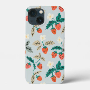 Funda Para iPhone 13 Mini Vintage Cottagecore Strawberry Pattern