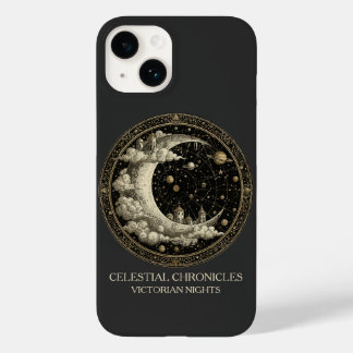 Funda Para iPhone 14 De Case-Mate Vintage Crescent Moon with Clouds, Retro Victorian