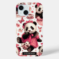 Vintage Cute Baby Panda Seamless