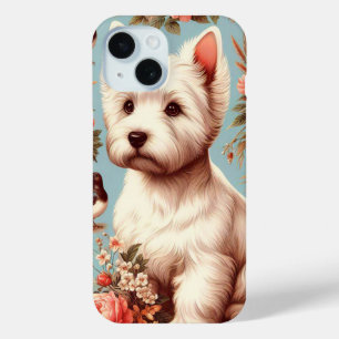 Funda Para iPhone 15 Vintage Cute West Highland White Terrier