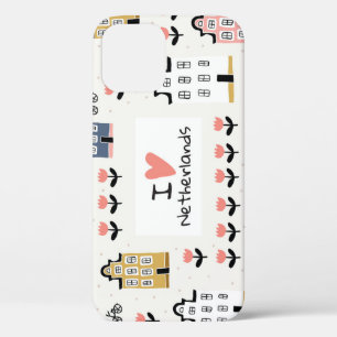 Funda Para iPhone 12 Vintage de Amsterdam: Ilustracion tradicional de l