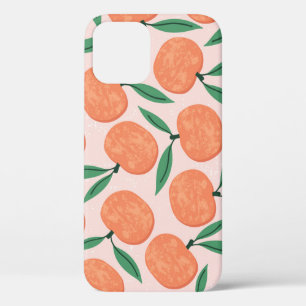 Funda Para iPhone 12 Vintage de mandarinas: textura de fruta repetida.
