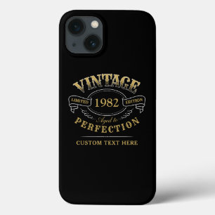Funda Para iPhone 13 Vintage de oro negro personalizado con edad a la p
