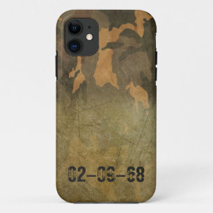 Funda Para iPhone 11 Vintage de patrón de camuflaje verde V2.0