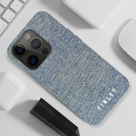 Funda Para iPhone 15 Pro Vintage Denim Blue Jeans Look