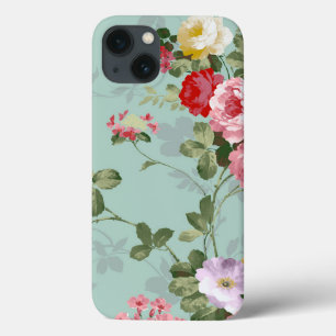 Funda Para iPhone 13 Vintage Elegante Funda-Mate i del patrón de rosas 