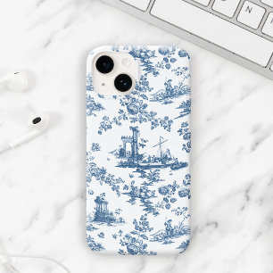 Funda Para iPhone 14 De Case-Mate Vintage English Floral Toile de Jouy-Blue