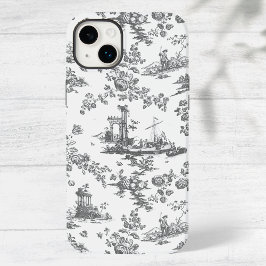Funda Para iPhone 14 Plus De Case-Mate Vintage English Floral Toile de Jouy-Gray