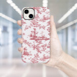 Funda Para iPhone 14 Plus De Case-Mate Vintage English Floral Toile de Jouy-Pink<br><div class="desc">Hermoso patrón de tela de jouy sin costura,  adaptado a un diseño inglés grabado por John Munns cerca de los años 1770,  con ruinas clásicas,  puerto marítimo,  pastor y guirnaldas florales. Rosa sobre fondo blanco.</div>
