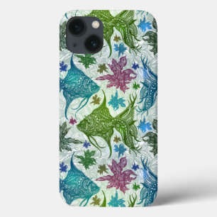 Funda Para iPhone 13 Vintage Fish Pattern