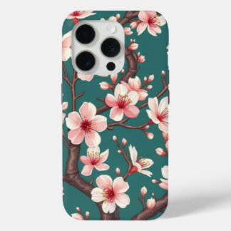 Funda Para iPhone 15 Pro Vintage Floral Art – Cherry Blossom Branches