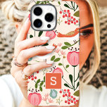 Funda Para iPhone X Vintage Floral Birds Botanical Pattern Monograma<br><div class="desc">Vintage Floral Birds Botanical Pattern Monograma iPhone X Funda. Este moderno diseño retro cuenta con elegantes flores botánicas y pájaros. Personalice este diseño personalizado con su propio monograma inicial.</div>