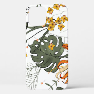 Funda Para iPhone 12 Vintage floral de moda aislado
