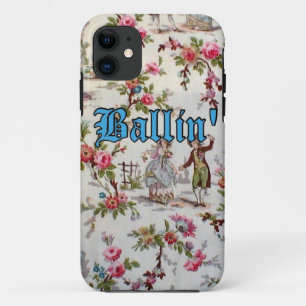 11 Vintage Floral Gangsta "Ballin'" Funda para iPhone