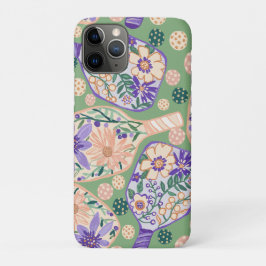 Funda Para iPhone 11 Pro Vintage Floral Pickleball Design
