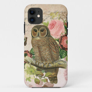 Funda Para iPhone 11 Vintage francés shabby chic owl iphone 5 funda