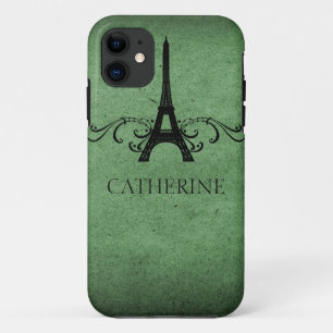 title_seo2 Vintage French Flourish i iPhone 5 Funda, Verde