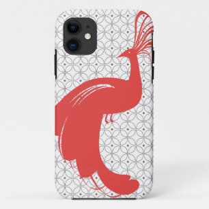 VINTAGE GLAM PEACOCK en el iPhone rojo 5 Funda