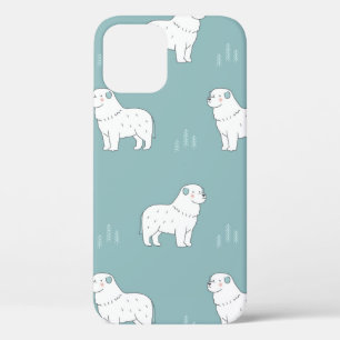 Funda Para iPhone 12 vintage Gran Pirineo ilustracion de perro sin sold