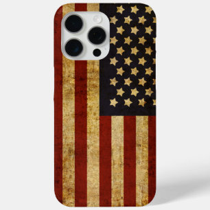 Funda Para iPhone 15 Pro Max Vintage Grunge Patriótico USA Bandera Americana