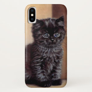 Funda Para iPhone X Vintage Halloween Black Kitten Ilustracion