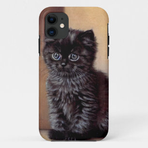 Funda Para iPhone 11 Vintage Halloween Black Kitten Ilustracion