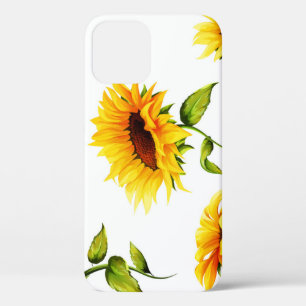 Funda Para iPhone 12 Vintage Hand Drawn Sunflower Watercolor