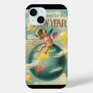 Funda Para iPhone 15 Vintage Holidays, Greetings for the New Year