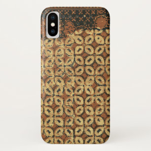 Funda Para iPhone X Vintage Indonesio Patrón Batik Kawung Rústico