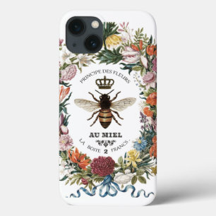 FUNDA PARA iPhone 13 VINTAGE MODERNA BOTANICAL QUEEN BEE