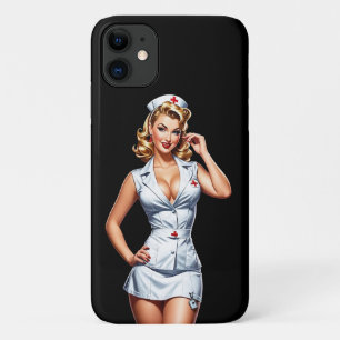 Funda Para iPhone 11 Vintage Pin-up Nurse Digital Art