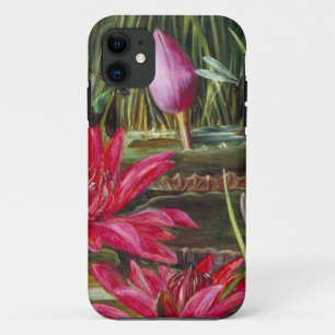 Funda Para iPhone 11 Vintage que pinta las flores rosadas de los flores