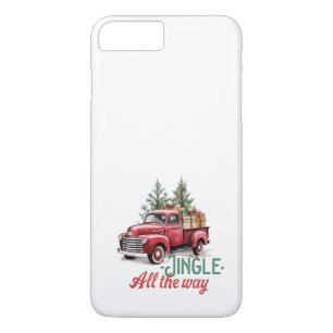 Funda Para iPhone 8 Plus/7 Plus Vintage Red Pickup Truck Jingle todo el camino