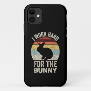 Funda Para iPhone 11 Vintage Retro Trabajo Duro Por El Conejo