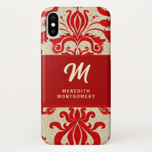 Funda Para iPhone X Vintage rojo femenino, elegante y profesional