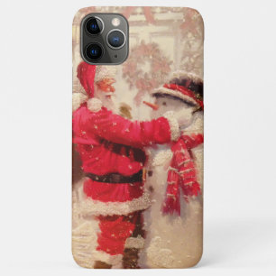 Funda Para iPhone 11 Pro Max Vintage Santa Claus Navidades Snowman