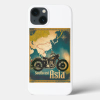 Vintage Southeast Asia Motor Routs Iphone Case