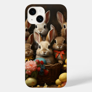 Funda Para iPhone 14 De Case-Mate Vintage Spring Easter Huevo Cesta Bunny Hop