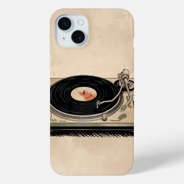 Funda De Case-Mate Para iPhone Vintage Turnable (Reverso )