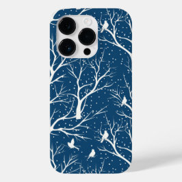 Funda Para iPhone 14 Pro De Case-Mate Vintage Winter Sky White Birds Snowflakes
