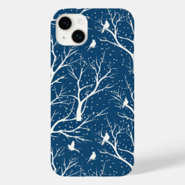 Funda Para iPhone 14 Plus De Case-Mate Vintage Winter Sky White Birds Snowflakes
