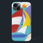 Funda Para iPhone 13 Vintage y colorido barco de vela en el agua<br><div class="desc">Esta es una imagen vintage de un grupo de veleros coloridos y brillantes abstractos navegando en un lago. Vea mi tienda Arte de MAR para encontrar productos que coincidan con este diseño.</div>