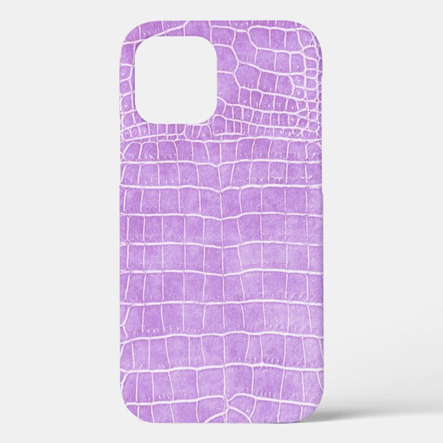 Funda De Case-Mate Para iPhone Violet Faux Crocodile Leather (Reverso )