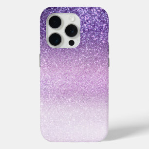 Funda Para iPhone 15 Pro Violet Lilac Pastel Purpurina triple púrpura Ombre