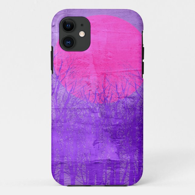 Funda De Case-Mate Para iPhone Violet Sunset | Pintura abstracta (Reverso)