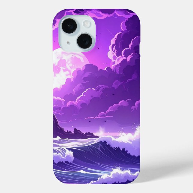 Funda De Case-Mate Para iPhone Violet Tide Under the Moon – Fantasy Ocean iPhone  (Reverso )