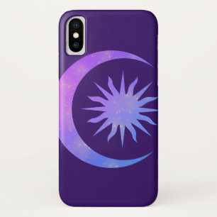 Funda Para iPhone X Violeta Índigo Púrpura Luna y Sol Zen